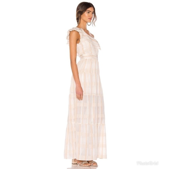 Tularosa Avery One-Shoulder Maxi Dress Stripe L - Picture 3 of 10
